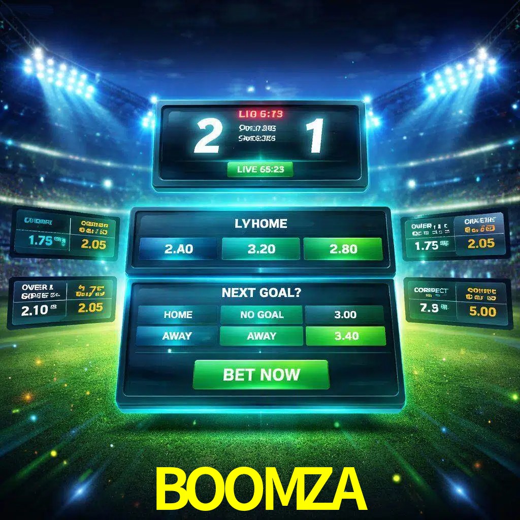 Vista de apuestas en vivo BOOMZA durante un partido en curso