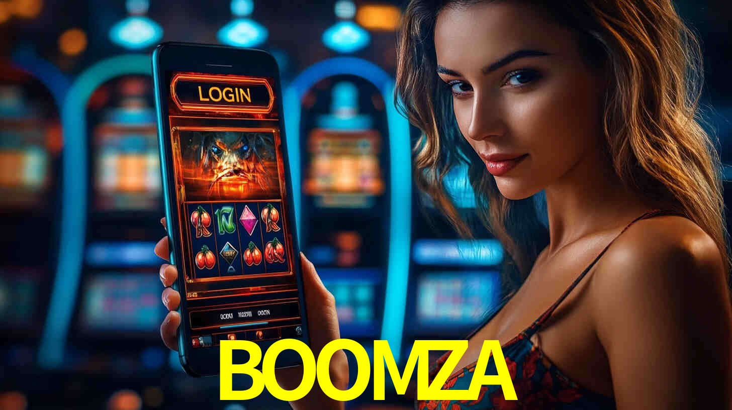 Interfaz de la app móvil BOOMZA en un smartphone moderno